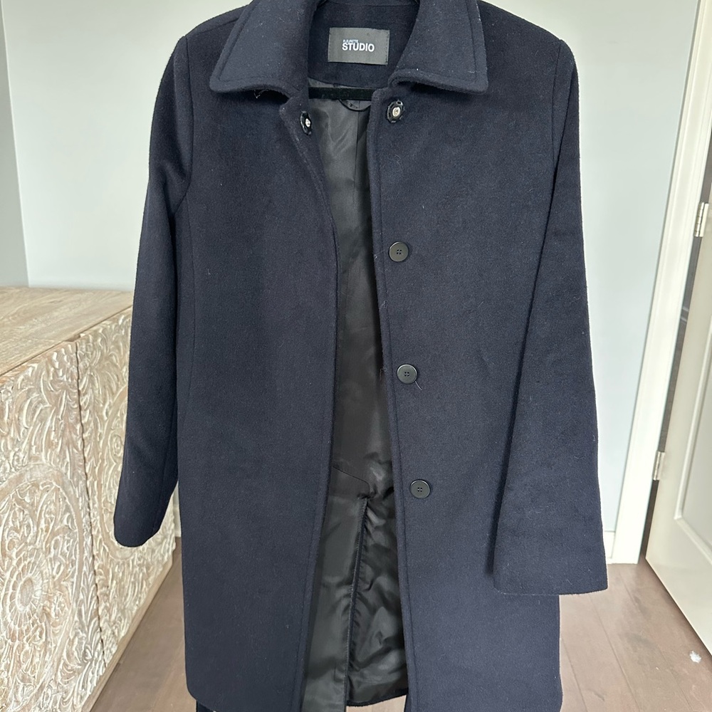 Studio Women's Black Wool Blend Coat